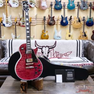 Gibson Custom Shop M2M Les Paul Custom Trans Pink 5A Quilt Maple Top White Doghair Back 10.10 LBS - Image 6