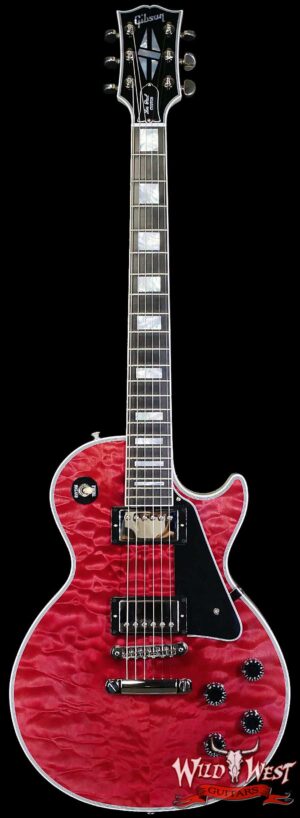 Gibson Custom Shop M2M Les Paul Custom Trans Pink 5A Quilt Maple Top White Doghair Back 10.10 LBS