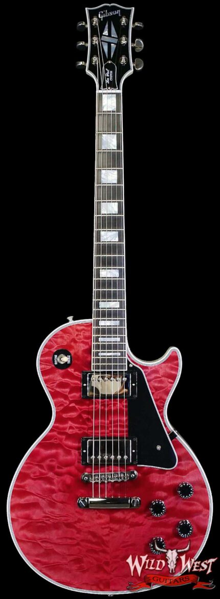 Gibson Custom Shop M2M Les Paul Custom Trans Pink 5A Quilt Maple Top White Doghair Back 10.10 LBS