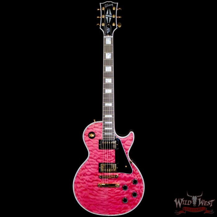 Gibson Custom Shop M2M Les Paul Custom Chablis Pink 5A Quilt Maple Top 1-Piece Mahogany Body 9.60 LBS - Image 3