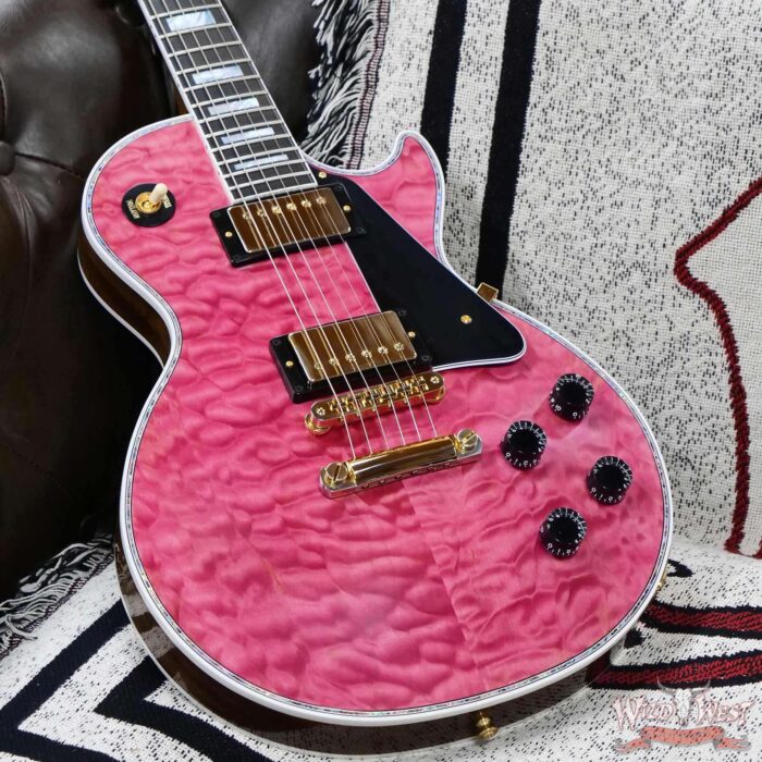 Gibson Custom Shop M2M Les Paul Custom Chablis Pink 5A Quilt Maple Top 1-Piece Mahogany Body 9.60 LBS - Image 8