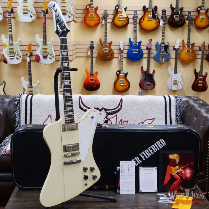 Gibson Custom Shop Johnny Winter 1964 Firebird V Polaris White Murphy Lab Aged #93 - Image 6