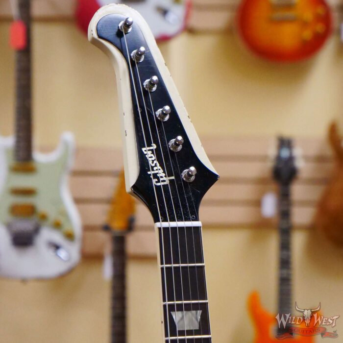 Gibson Custom Shop Johnny Winter 1964 Firebird V Polaris White Murphy Lab Aged #93 - Image 7
