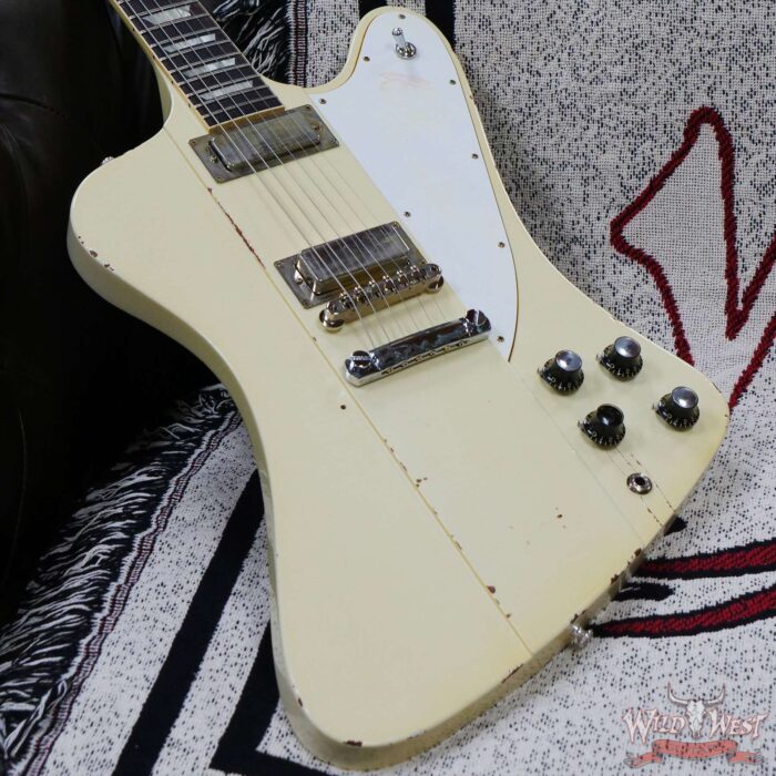 Gibson Custom Shop Johnny Winter 1964 Firebird V Polaris White Murphy Lab Aged #93 - Image 8