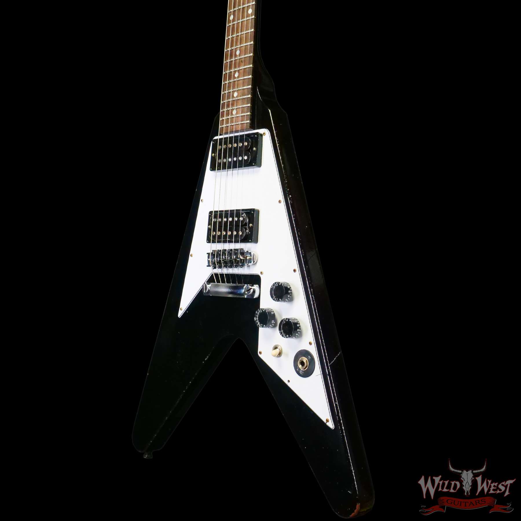 gibsoncs-kh160-br__wwg.jpg Gibson Custom Shop Artist Collection Kirk Hammett 1979 Flying V Murphy Lab Aged Ebony - Image 2