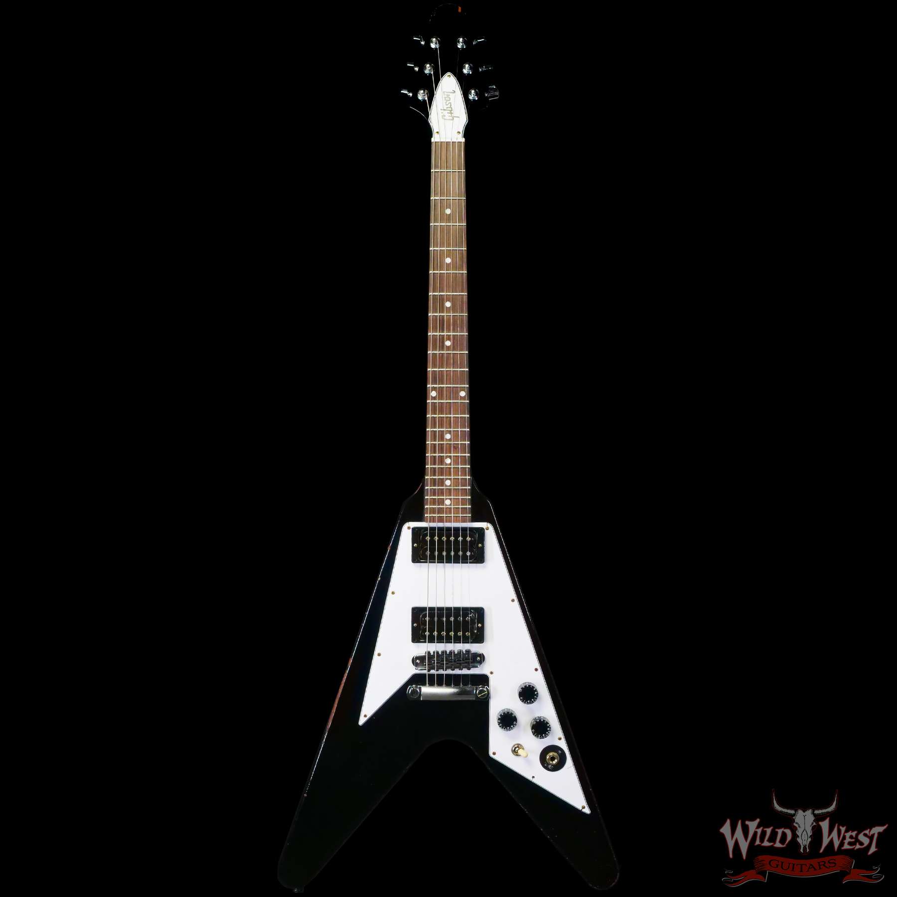 gibsoncs-kh160-c1__wwg.jpg Gibson Custom Shop Artist Collection Kirk Hammett 1979 Flying V Murphy Lab Aged Ebony - Image 3