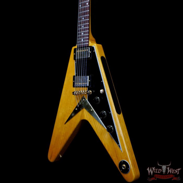Gibson Custom Shop 1958 Korina Flying V Reissue Natural with Black Pickguard (Blemished) - Image 2