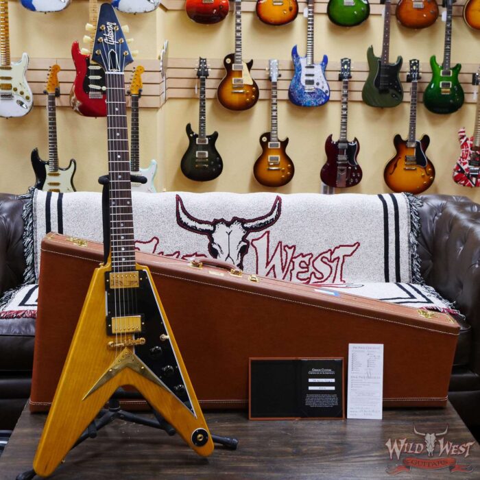 Gibson Custom Shop 1958 Korina Flying V Reissue Natural with Black Pickguard (Blemished) - Image 8
