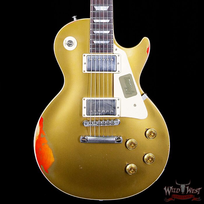 Gibson Custom Shop Les Paul Standard “Painted Over” Gold Top over Cherry Sunburst 8.1 Pounds - Image 3