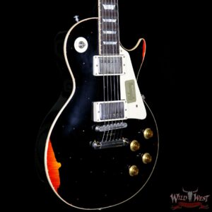 2017 Gibson Custom Shop Les Paul Standard “Painted Over” Aged Black over Cherry Sunburst 7.95 Pounds - Image 4