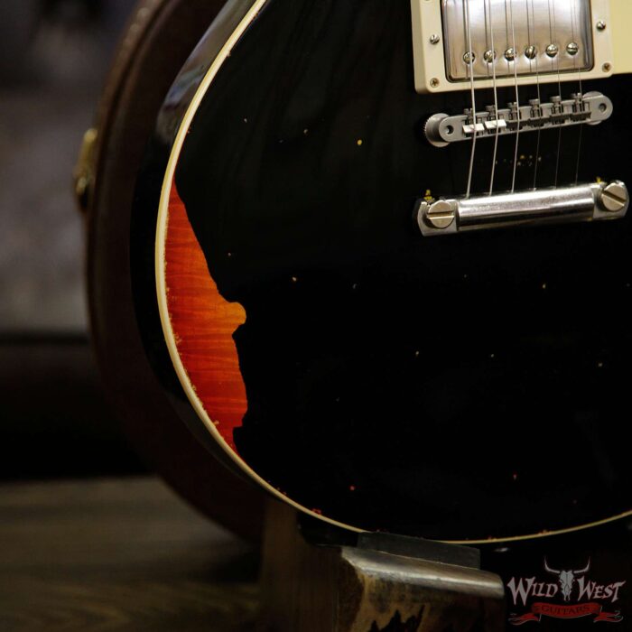 2017 Gibson Custom Shop Les Paul Standard “Painted Over” Aged Black over Cherry Sunburst 7.95 Pounds - Image 17