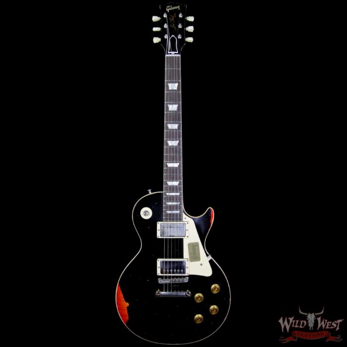 2017 Gibson Custom Shop Les Paul Standard “Painted Over” Aged Black over Cherry Sunburst 7.95 Pounds - Image 5