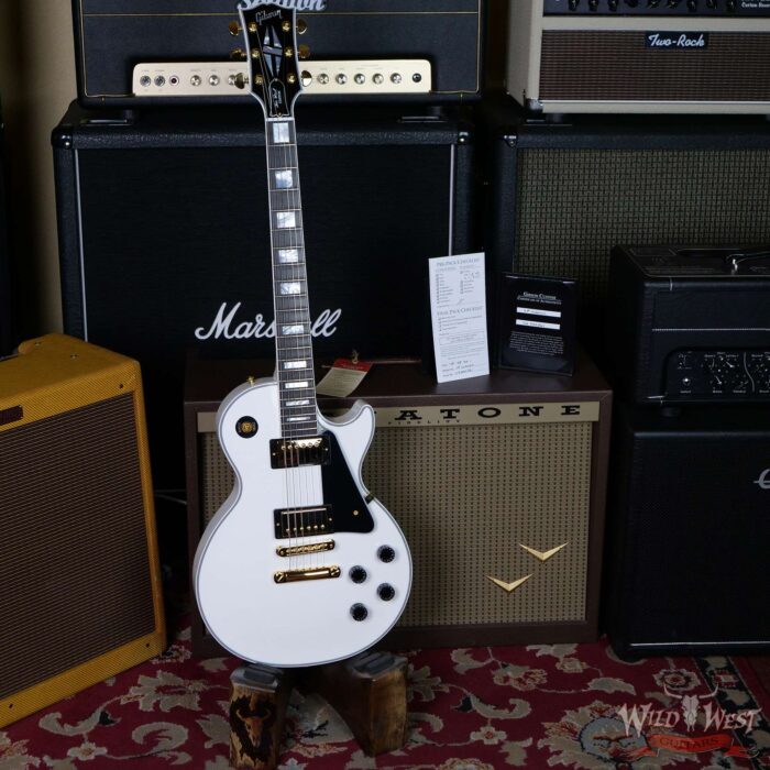 Gibson Custom Shop Les Paul Custom Ebony Fingerboard Gloss Alpine White - Image 5