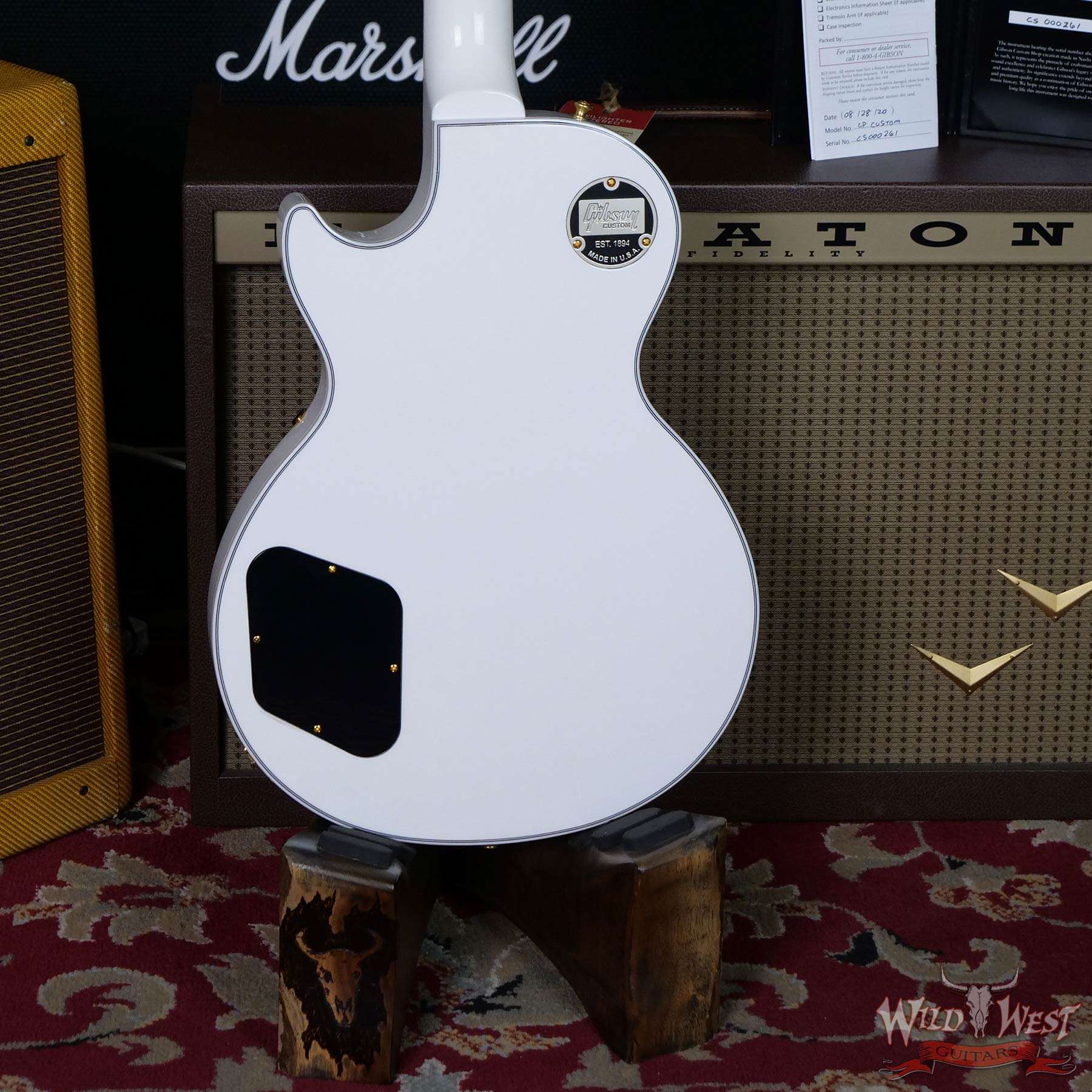 gibsoncs-lpc-aw-cs000261-d4__wwg.jpg Gibson Custom Shop Les Paul Custom Ebony Fingerboard Gloss Alpine White - Image 8