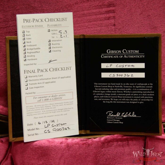 Gibson Custom Shop Les Paul Custom with Ebony Fingerboard Ebony (Black) 9.95 LBS - Image 11