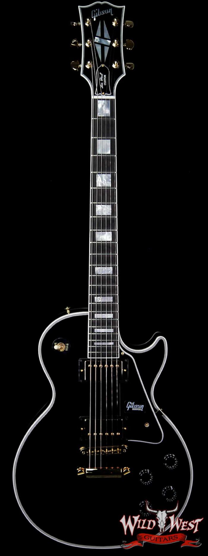 Gibson Custom Shop Les Paul Custom with Ebony Fingerboard Ebony (Black) 9.95 LBS - Image 1
