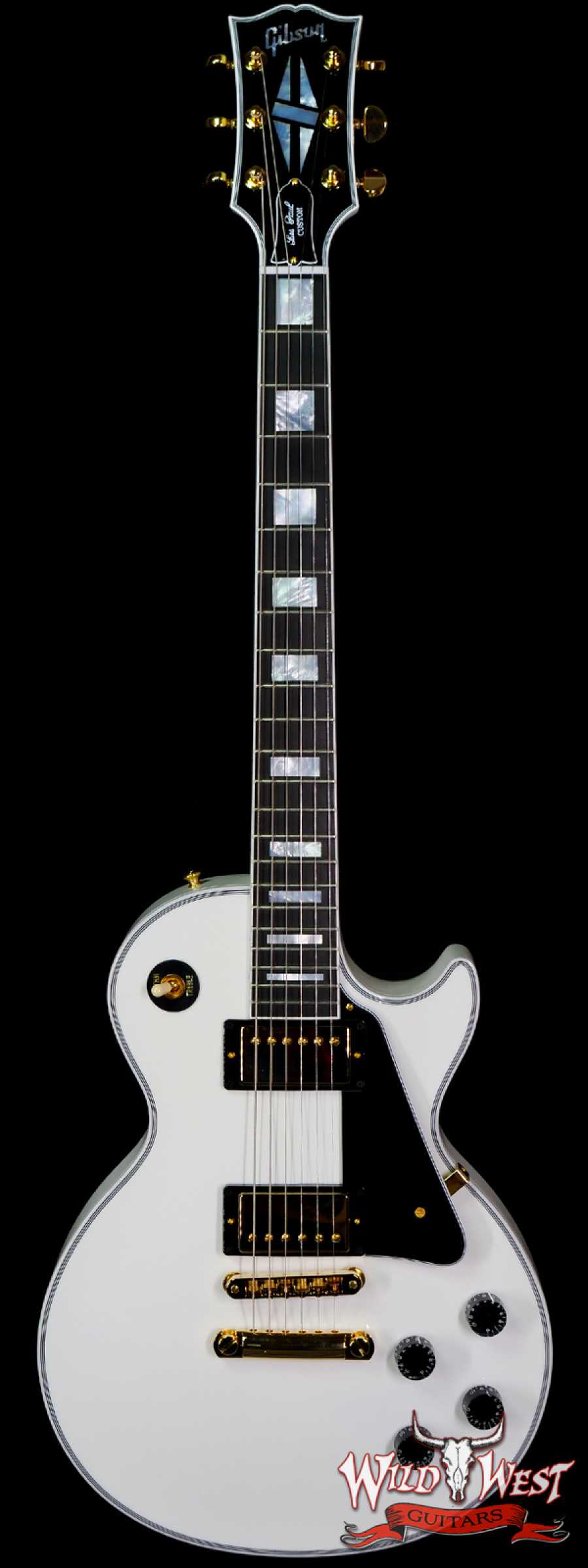 gibsoncs-lpc-white-cs103071-main__wwg_large.jpg Gibson Custom Shop Les Paul Custom w/ Ebony Fingerboard Gloss Alpine White - Image 1