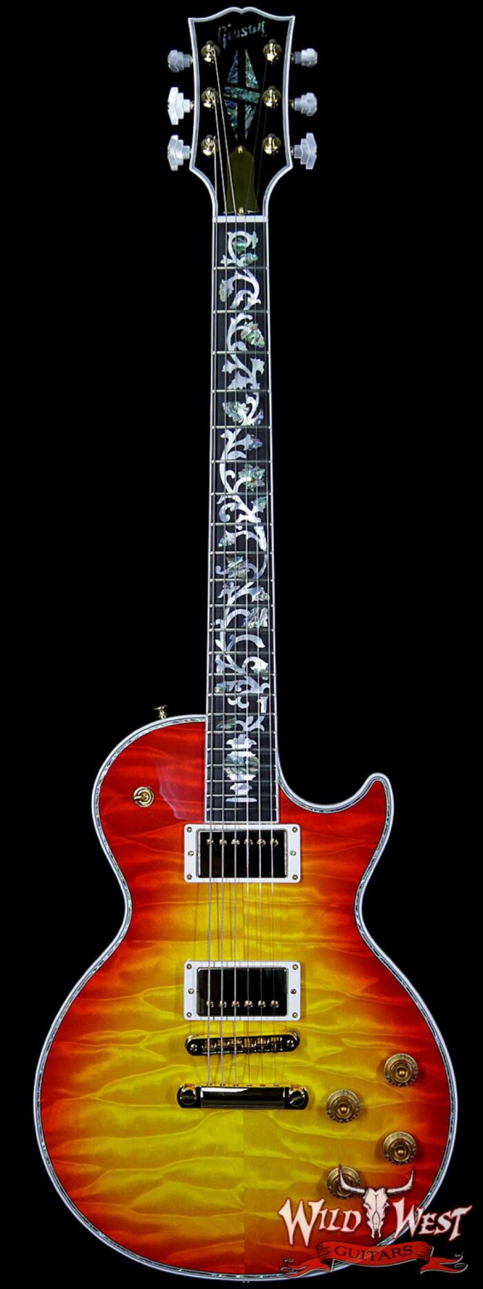 Gibson Custom Shop Les Paul Ultima Quilt Top Ebony Fretboard Tree Of Life Heritage Cherry Sunburst - Image 1