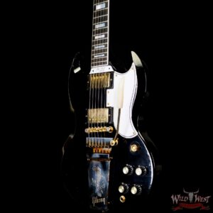 Gibson Custom Shop M2M Made 2 Measure 1963 Les Paul SG Custom With Maestro Vibrola Ultra Light Aged Ebony - Image 2