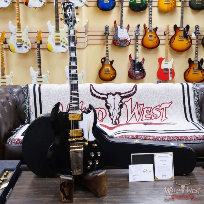 Gibson Custom Shop M2M Made 2 Measure 1963 Les Paul SG Custom With Maestro Vibrola Ultra Light Aged Ebony - Image 6