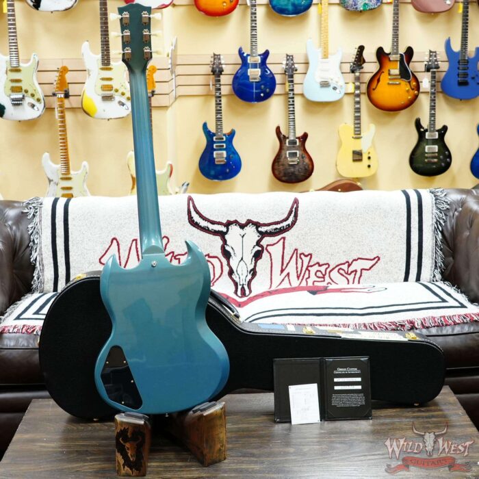 Gibson Custom Shop M2M 1964 SG Standard Reissue With Maestro Vibrola Gloss Antique Pelham Blue 7.10 LBS (Blem) - Image 10
