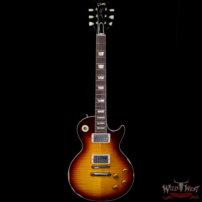 Gibson Custom Shop M2M Hand Selected Kill Top 60th Anniversary 1959 Les Paul Standard Heavy Aged Faded Tobacco Burst 8.40 LBS - Image 3
