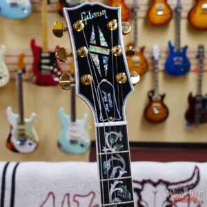 Gibson Custom Shop M2M Hand Selected 5A Quilt Maple Top Les Paul Custom Ebony Board with Tree of Life Inlay Chablis Pink - Image 7