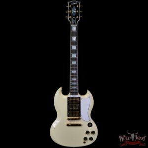 Gibson Custom Shop M2M 1963 Les Paul SG Custom With Stopbar Murphy Lab Light Aged Classic White - Image 3