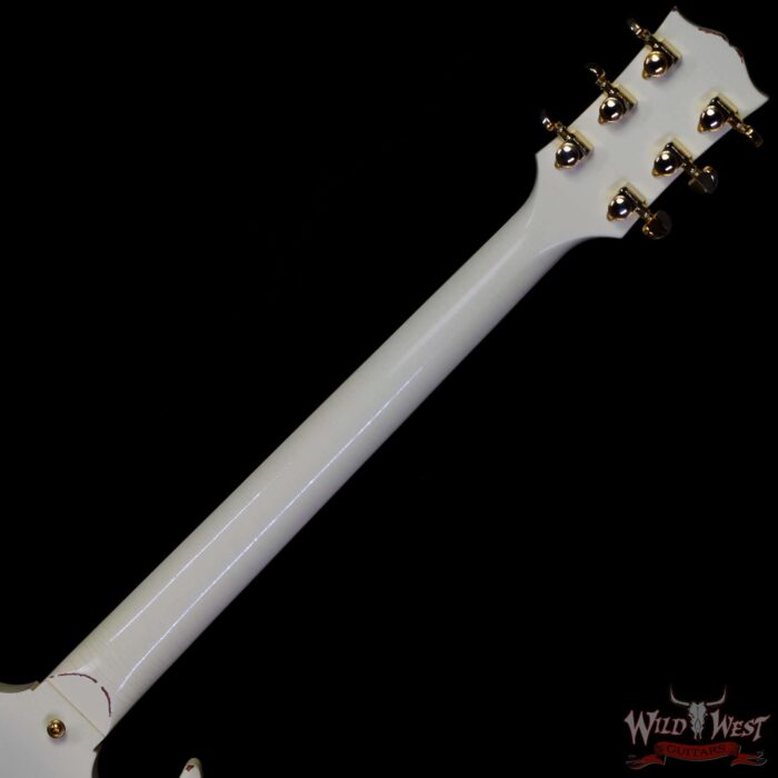 Gibson Custom Shop M2M 1963 Les Paul SG Custom With Stopbar Murphy Lab Light Aged Classic White - Image 5