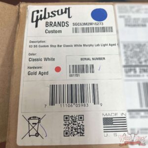 Gibson Custom Shop M2M 1963 Les Paul SG Custom With Stopbar Murphy Lab Light Aged Classic White - Image 15