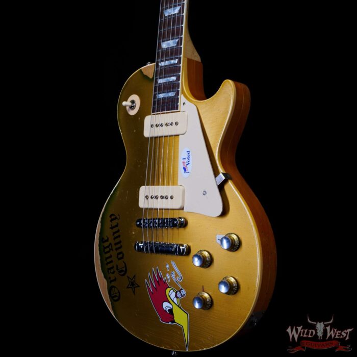 Gibson Custom Shop Mike Ness 1976 Les Paul Deluxe Murphy Lab Aged Gold - Image 2