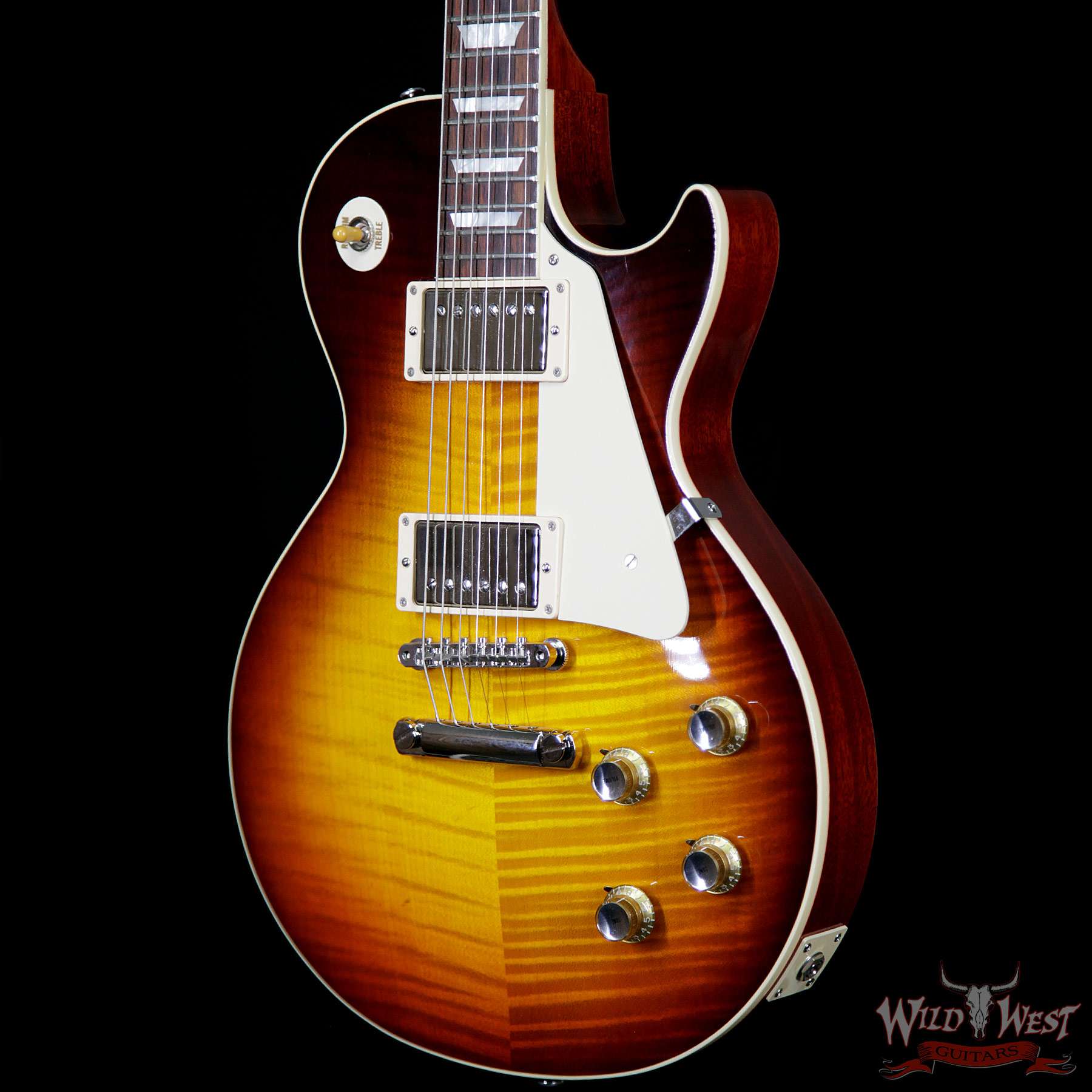 gibsoncs-r0-vintagedarkburst-g060142-br__wwg.jpg 2017 Gibson Custom Shop Standard Historic Killer Flame Top R0 1960 Reissue Les Paul Gloss Vintage Dark Burst 8.25 Lbs - Image 2