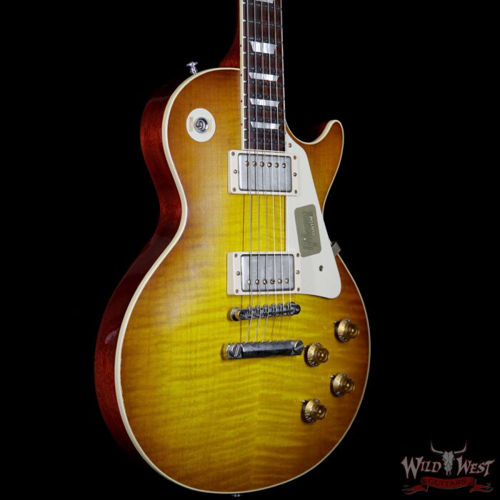 2016 Gibson Custom Shop Standard Historic 1958 Les Paul R8 Aged Flame Top Ice Tea 8.6 Pounds - Image 4