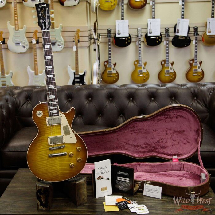 2016 Gibson Custom Shop Standard Historic 1958 Les Paul R8 Aged Flame Top Ice Tea 8.6 Pounds - Image 12