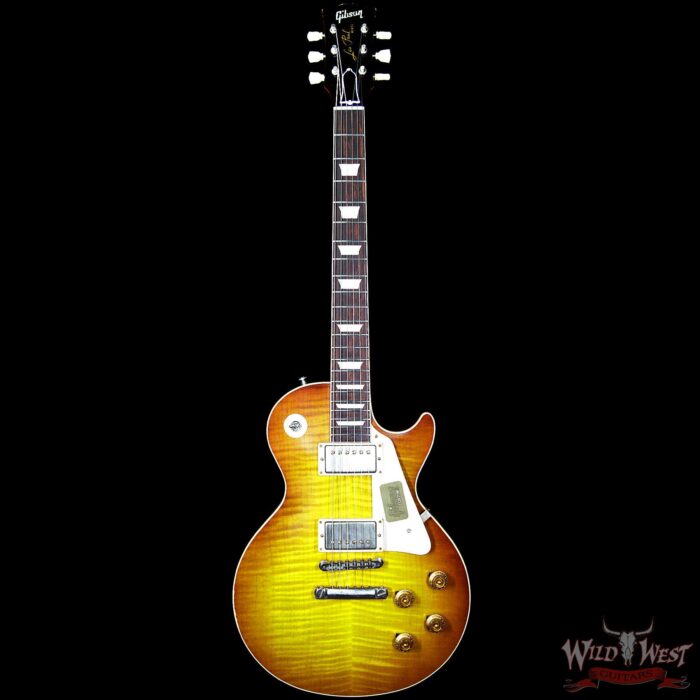2016 Gibson Custom Shop Standard Historic 1958 Les Paul R8 Aged Flame Top Ice Tea 8.6 Pounds - Image 5