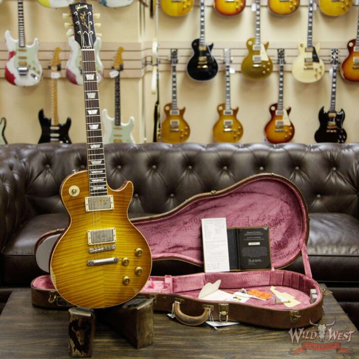 Gibson Custom Shop Historic 1959 Les Paul Aged Hand Selected Killer Top Brazilian Rosewood Board Dirty Lemon 8.40 LBS - Image 11