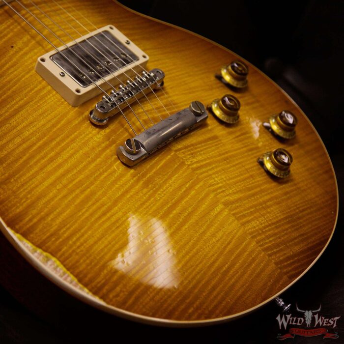 Gibson Custom Shop Historic 1959 Les Paul Aged Hand Selected Killer Top Brazilian Rosewood Board Dirty Lemon 8.40 LBS - Image 13