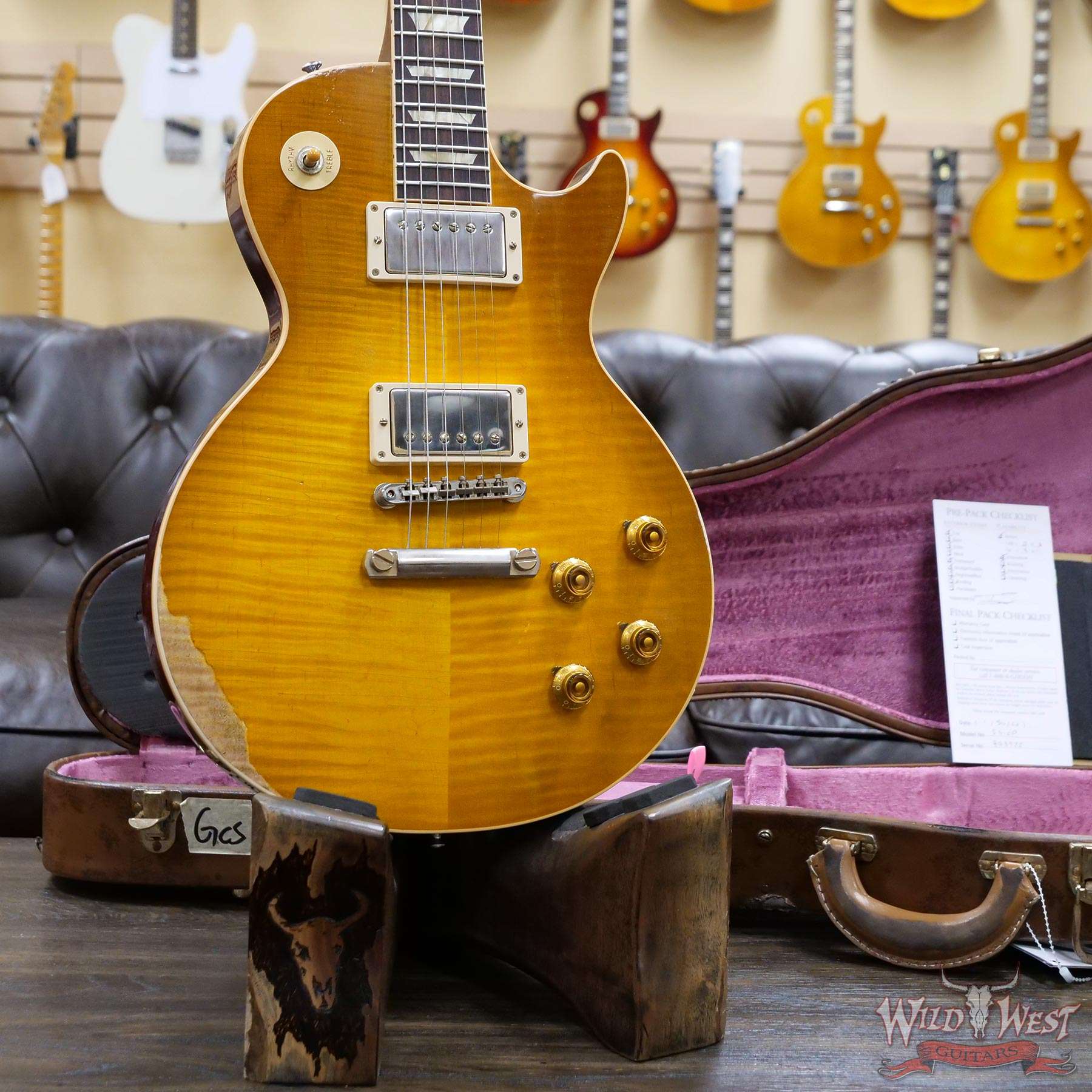 gibsoncs-r9ha-993925-d2__wwg.jpg Gibson Custom Shop M2M Hand Selected Kill Top 60th Anniversary 1959 Les Paul Standard Heavy Aged Dirty Lemon Fade 8.60 lbs - Image 8