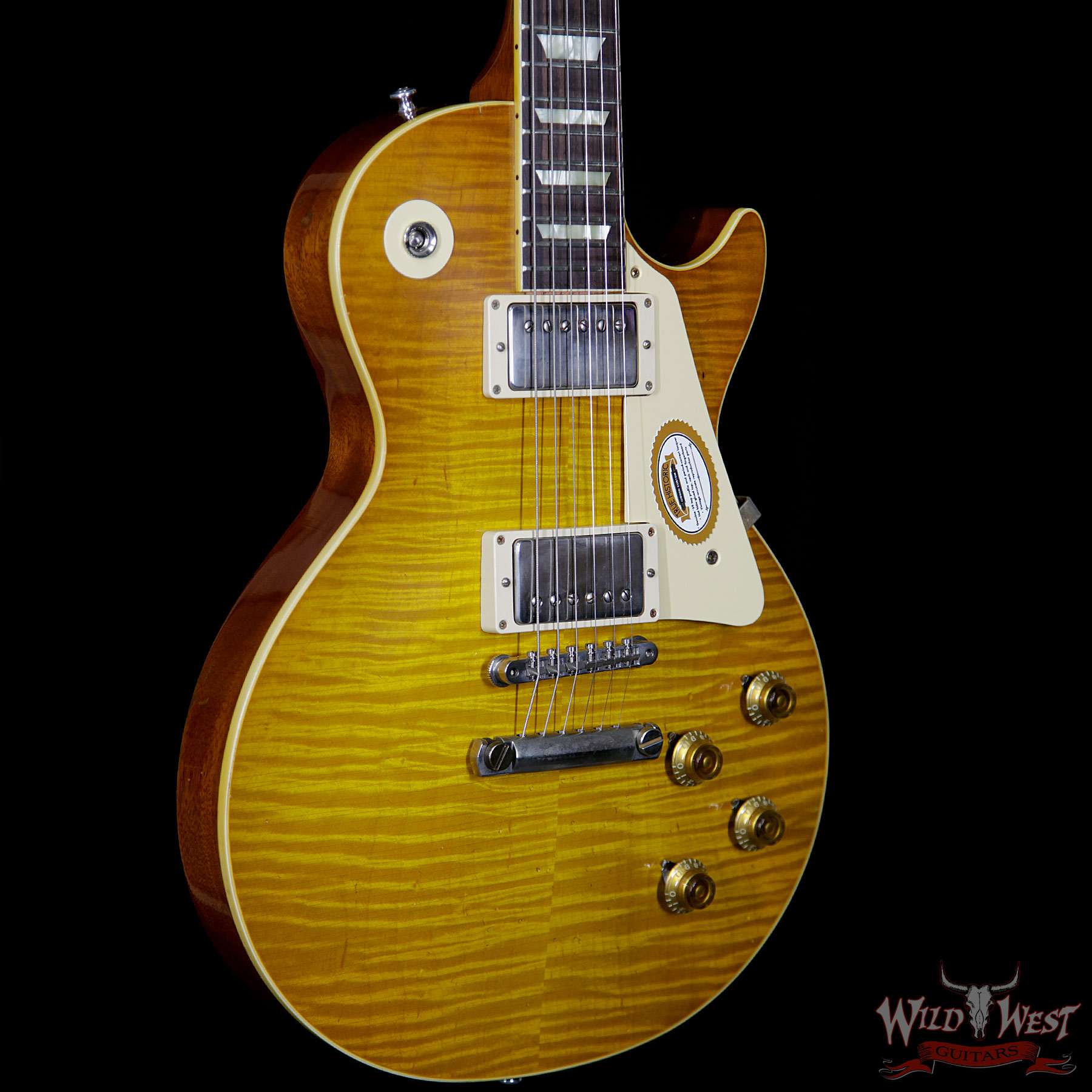 gibsoncs-ricknielson-040-bl__wwg.jpg Gibson Custom Shop True Historic Rick Nielsen’s 1959 Les Paul Replicated Aged Amber Burst - Image 4