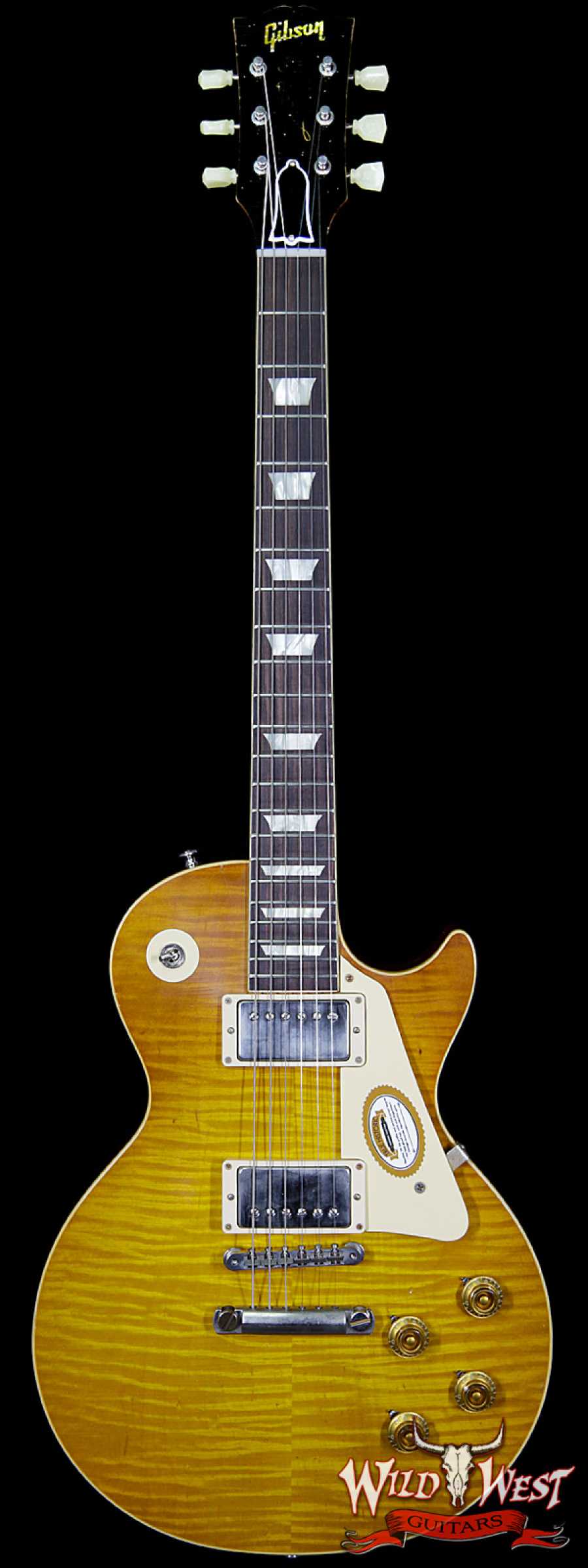gibsoncs-ricknielson-040-main__wwg_large.jpg Gibson Custom Shop True Historic Rick Nielsen’s 1959 Les Paul Replicated Aged Amber Burst - Image 1