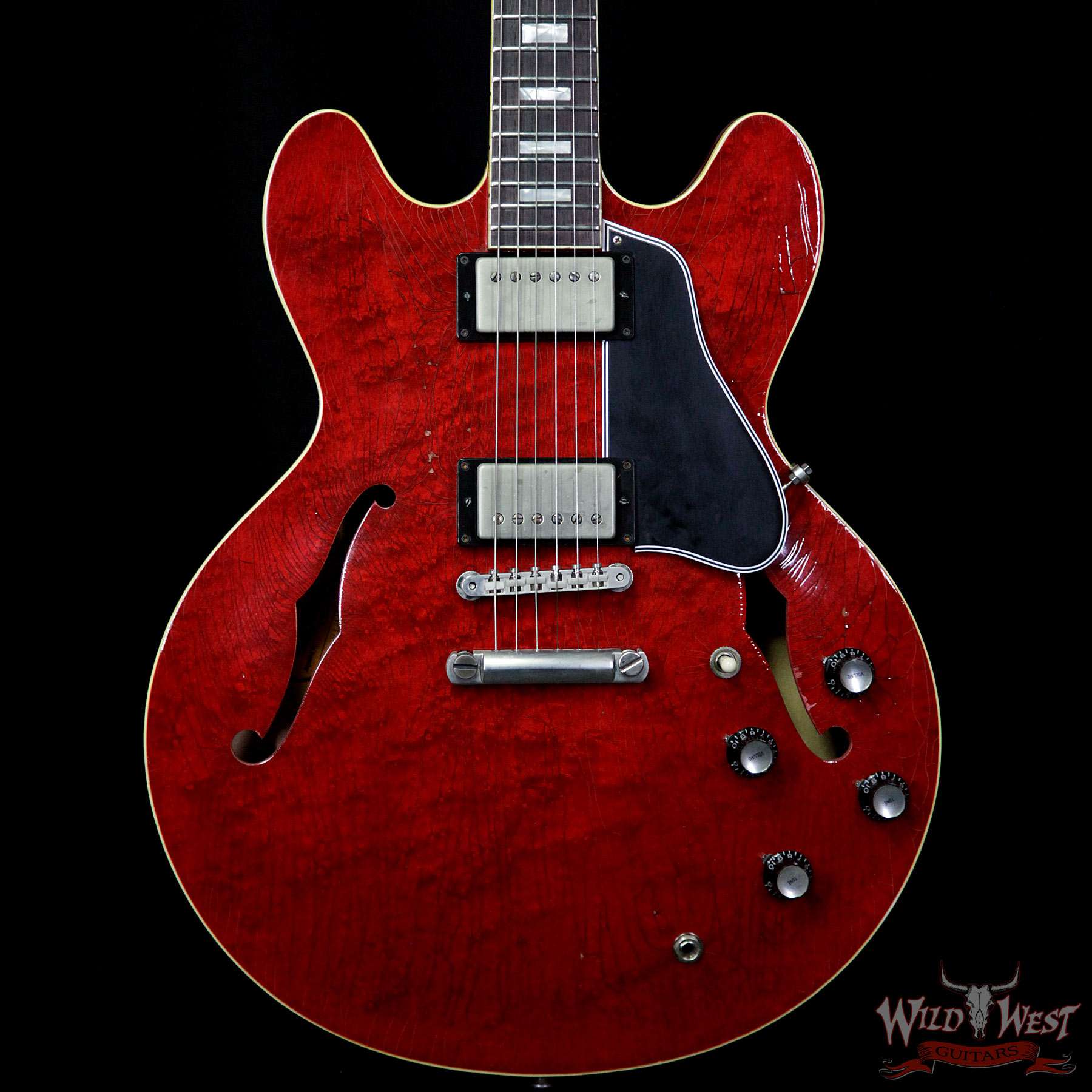 gibsonmemphis-1963es-335tdc-aged-cherry-870057-bf__wwg.jpg Gibson Memphis 1963 ES-335 TDC Traditional Aged Hand Select Top Baked Weight Relieved Central Block Sixties Cherry - Image 3