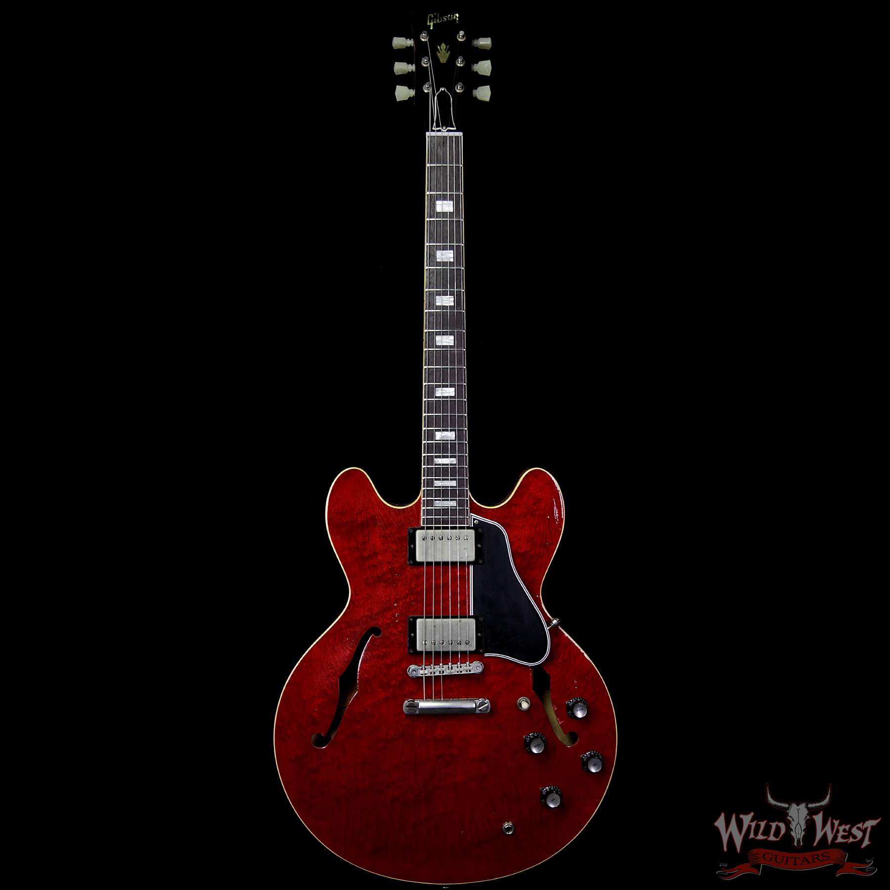 gibsonmemphis-1963es-335tdc-aged-cherry-870057-f__wwg.jpg Gibson Memphis 1963 ES-335 TDC Traditional Aged Hand Select Top Baked Weight Relieved Central Block Sixties Cherry - Image 4
