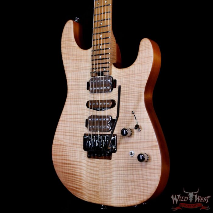 Charvel Custom Shop Guthrie Govan USA Signature HSH Flame Maple Top Caramelized Basswood Body Natural 7.65 LBS - Image 3