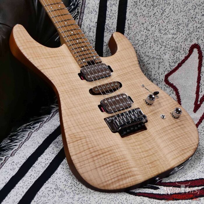 Charvel Custom Shop Guthrie Govan USA Signature HSH Flame Maple Top Caramelized Basswood Body Natural 7.65 LBS - Image 8