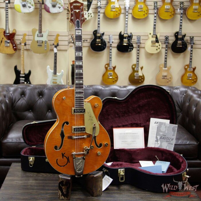 Gretsch G6120T-55 Vintage Select Edition ‘55 Chet Atkins Hollow Body with Bigsby Vintage Orange Stain Lacquer TV Jones® T-Armond - Image 10