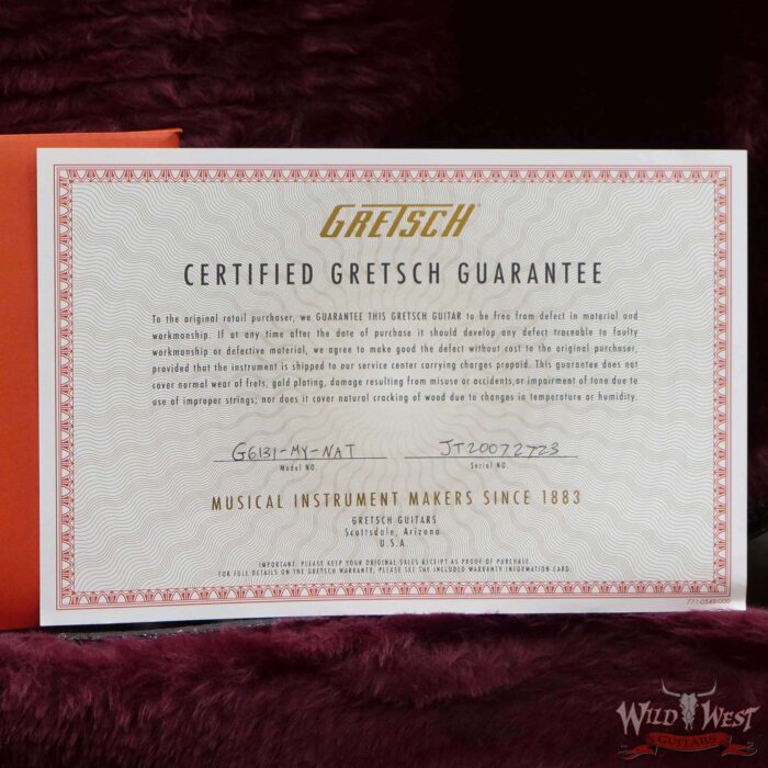 Gretsch G6131-MY Malcolm Young Signature Jet Ebony Fingerboard Natural - Image 11