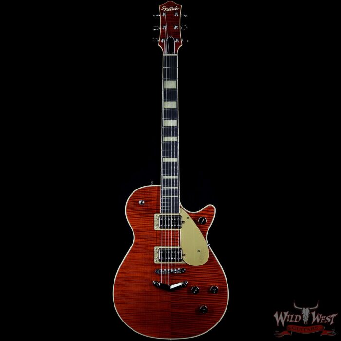 Gretsch G6228FM Players Edition Jet V-Stoptail Flame Maple Ebony Fingerboard Bourbon Stain - Image 3