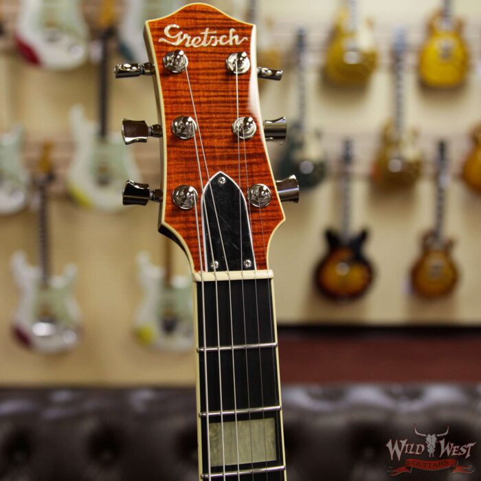 Gretsch G6228FM Players Edition Jet V-Stoptail Flame Maple Ebony Fingerboard Bourbon Stain - Image 5