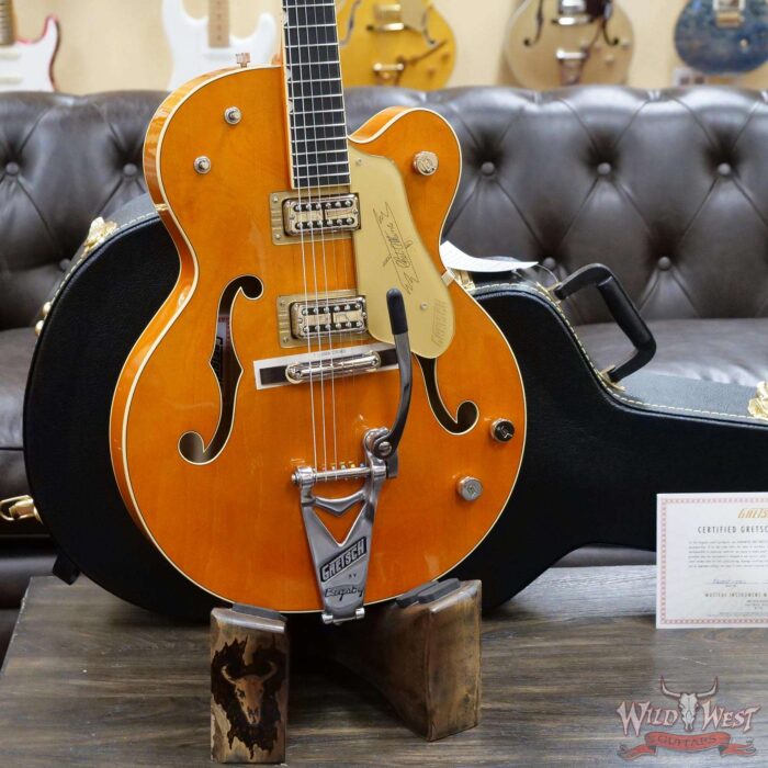 Gretsch G6120T-59 Vintage Select Edition ‘59 Chet Atkins Hollow Body with Bigsby Vintage Orange Stain Lacquer - Image 7