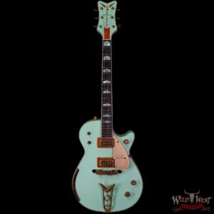 Gretsch USA Custom Shop Stephen Stern Masterbuilt G6134-CS Penguin Cadillac G Tailpiece Relic Surf Green - Image 3